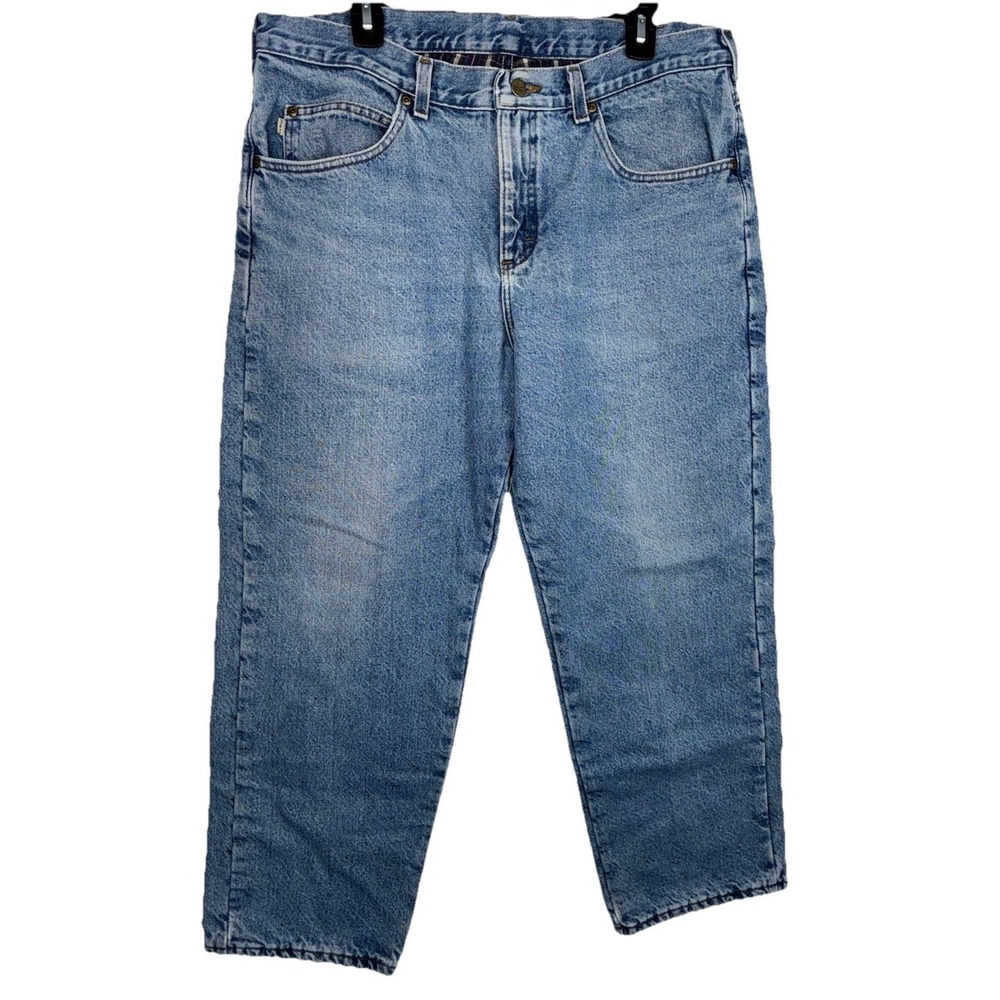 L.L.Bean Double L Men's Blue Denim Lined Jeans Natural Fit Straight Light Wash